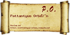 Pattantyus Orbán névjegykártya